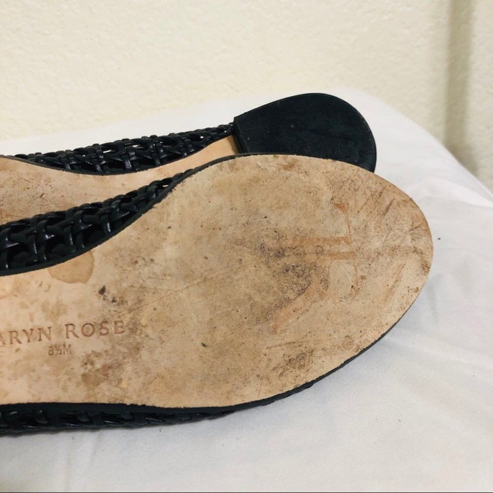 Taryn Rose Beatriz Woven Leather Black Flats Size 8.5 - Picture 14 of 15